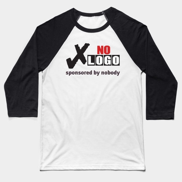 Anti-capitalist no logo Baseball T-Shirt by DJVYEATES